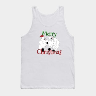 Santa Clause boxing while waitig for Christmas Tank Top